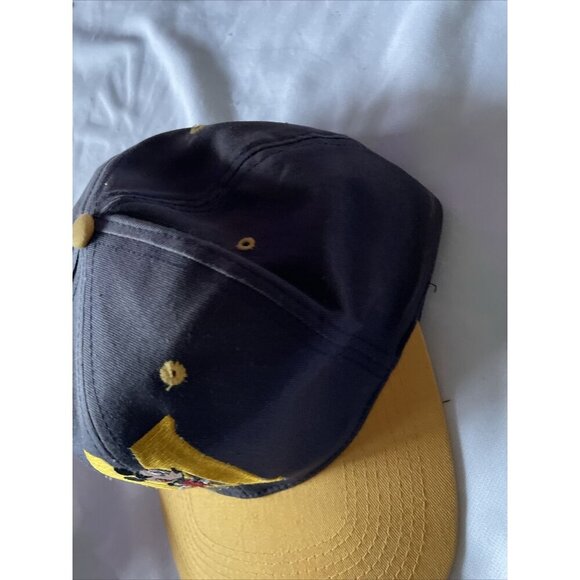 Two Mickey Mouse Baseball Caps White & Black Embroidered Yellow Bill Adjustable - Picture 10 of 16